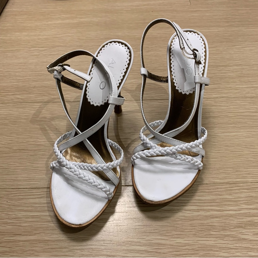 Aldo White Strappy Heels